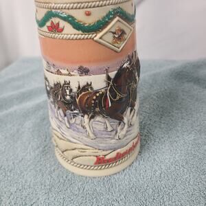 Budweiser Holiday Stein‎ "American Homestead" Clydesdale Horses Collection 1996